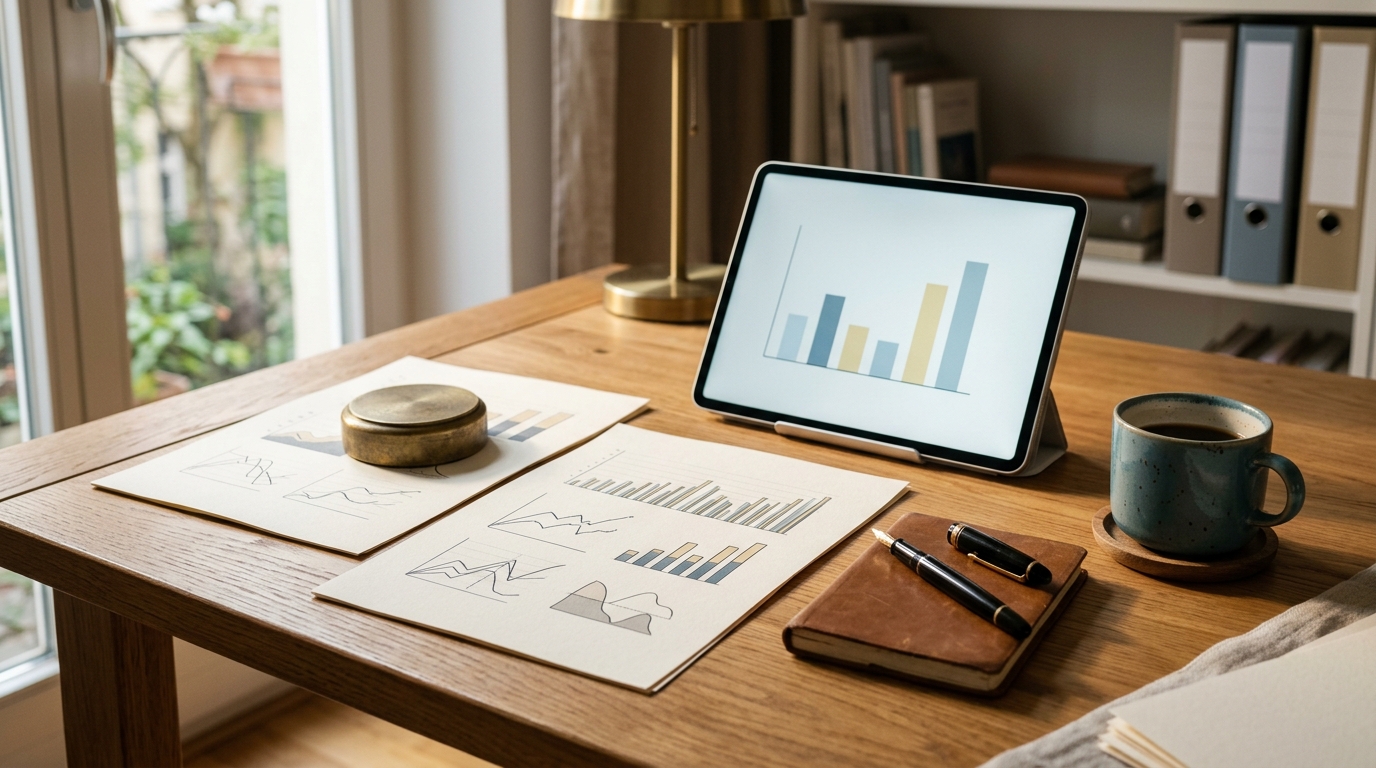 Statistik-Auswertung auf Tablet mit Charts und Diagrammen über Wasserschaden-Häufigkeit in Deutschland.